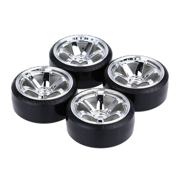 4Pcs RC Drifting Car Tire Set Hard Plastic Hard Tyre Set for Traxxas HSP Tamiya
